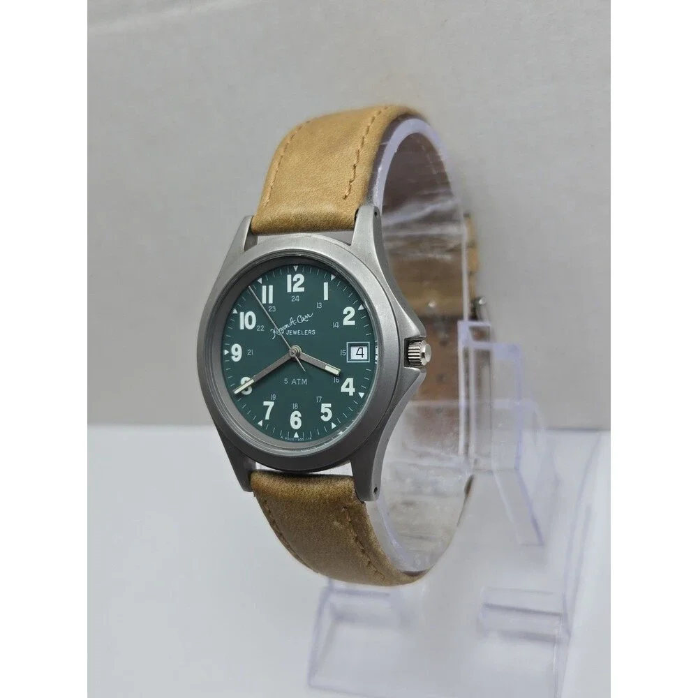 Vintage Kenyon A Carr Jewelers Field Watch Green Dial Swiss 955.114 New Battery